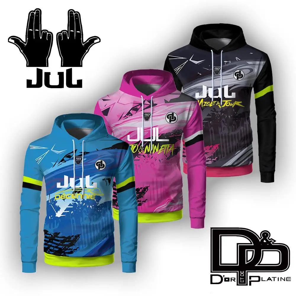 New Autumn/Winter JUL Long-sleeved Streetwear Jersey Unisex High Definition Printed Thin Hoodie Outdoor Youth Soccer Sweatshirts