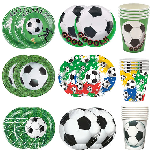 10/30/50Pcs Soccer Paper Plate Football Disposable Plates Cup Soccer Sports Theme Baby Shower Birthday Party Supplies Boy Favors