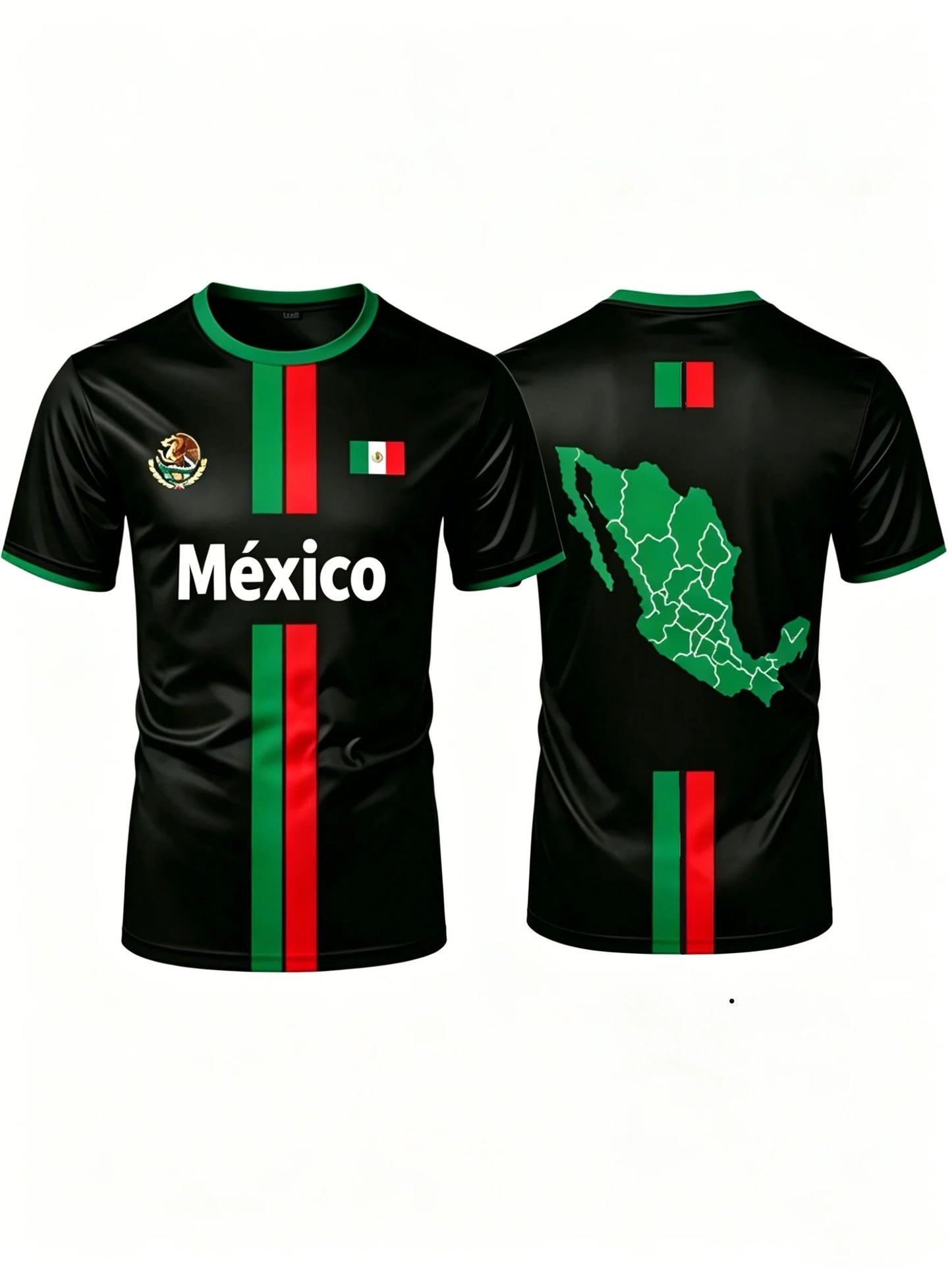 2026 Mexico Football T Shirts Summer Fashion Short Sleeve Mexico Flag 3D Printed T-shirts Casual Loose Men's Tops Kid's Clothes