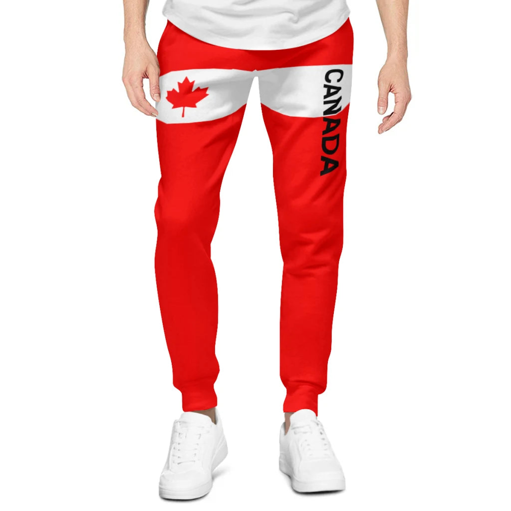 Mens Sweatpants Canada Flag Pants with Pockets Joggers Soccer Football Multifunction Sports Sweat With Drawstring