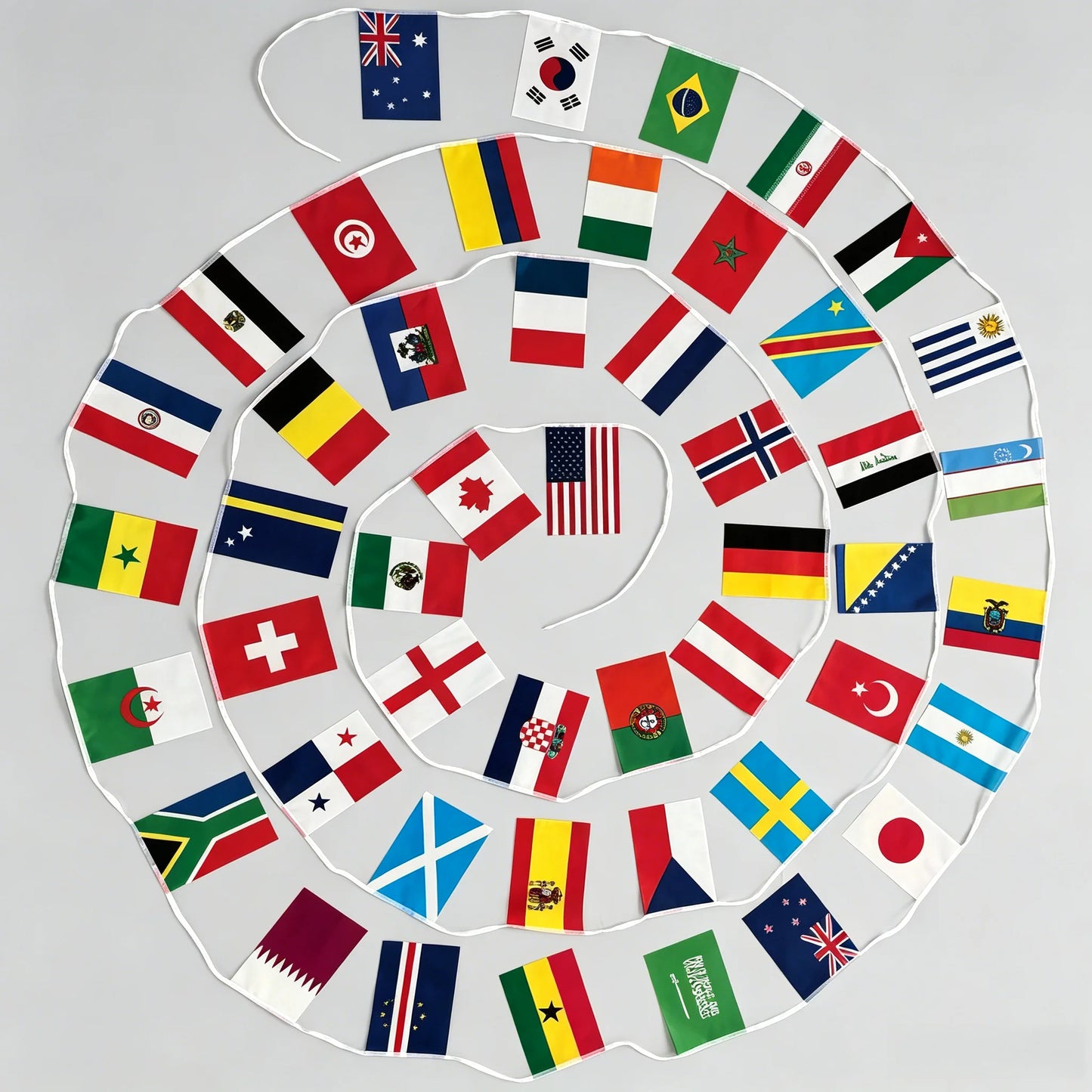 FlagGo 48 Countries 2026 Soccer National Flag String 14x21cm Hanging Flags Set for Football Fans Home Bar Party Garden Decoratio