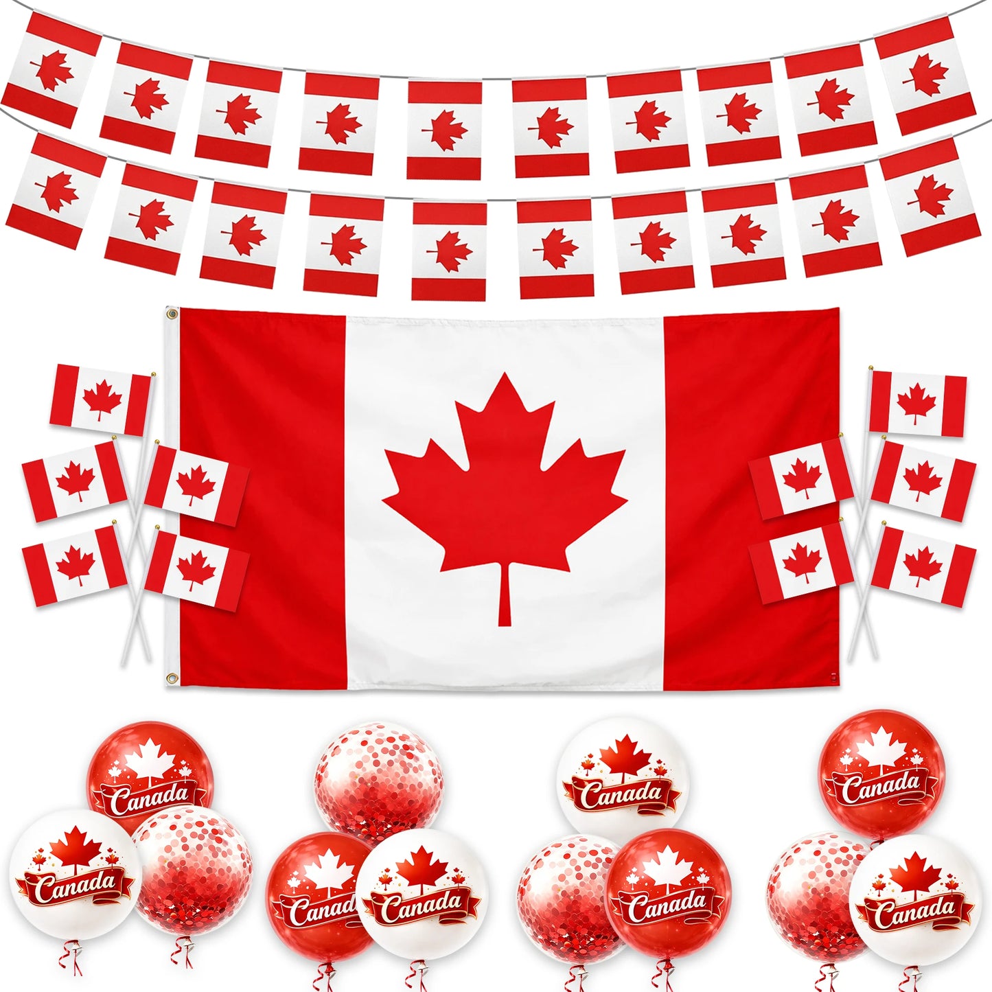 World Football 2026 Decorations Mexico Brazil Spain England Canada Franch Flag Bunting Balloons Handheld Flags Football Decor