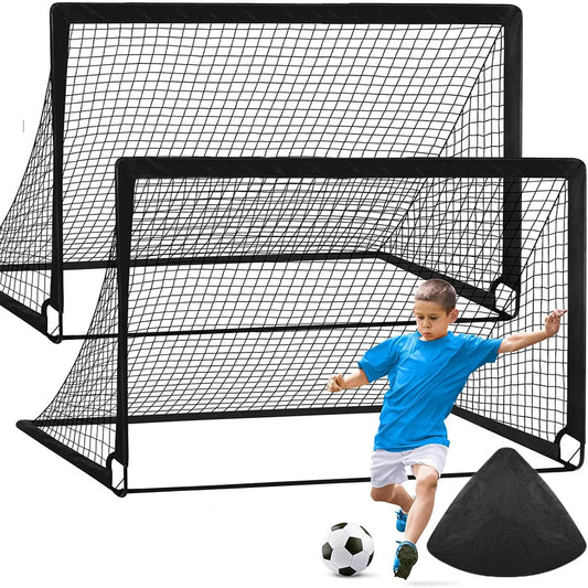 Soccer Goals for Backyard Set 2pcs Portable Training Football Net Indoor and Outdoor Children’s Football Match Door Frame