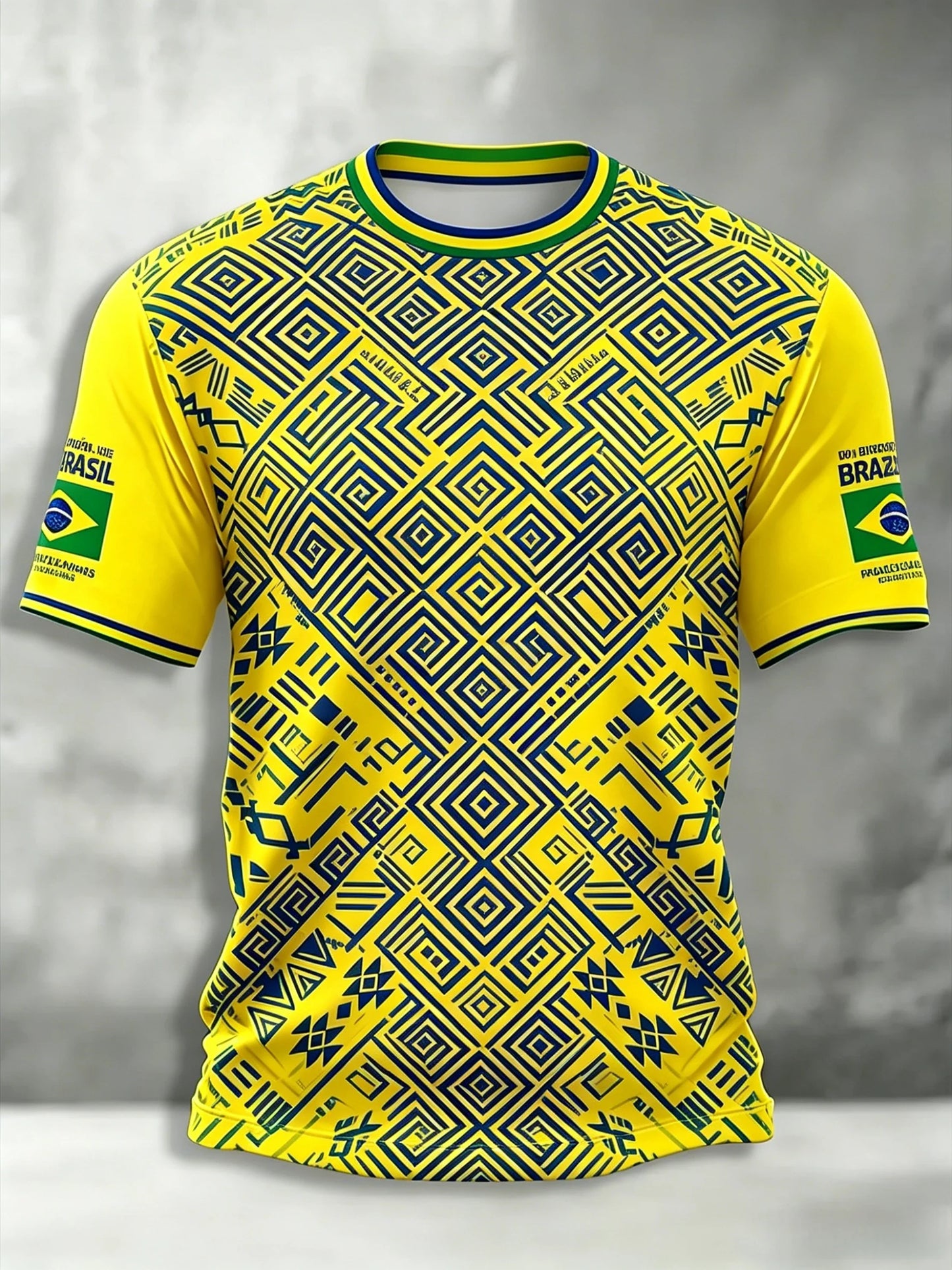 Brazil Football Support T Shirts Fan Cheer Tops Sleeve Casual Tee Unisex Adults Kids Full Sizes Stadium Match Watching Outfit