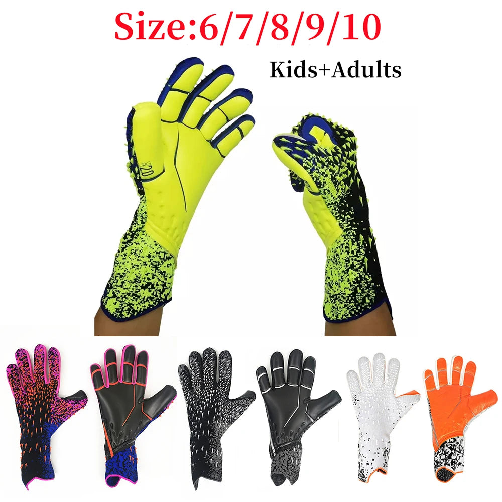 Adults Kids Professional Goalkeeper Gloves, Thickened Latex Anti-slip Soccer Goalie Gloves Sports Protection