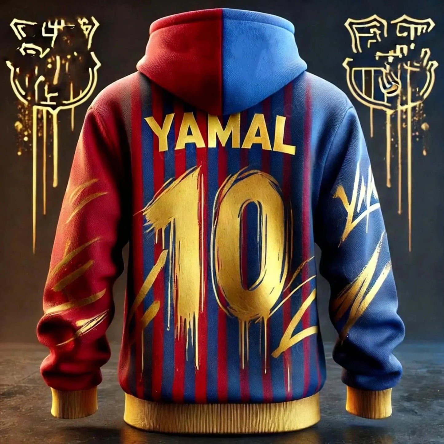 2026 YAMAL Luxury AI-Designed Graffiti Soccer Hoodie Long Sleeve Couple Autumn Winter Training Top Special Edition Sportswear
