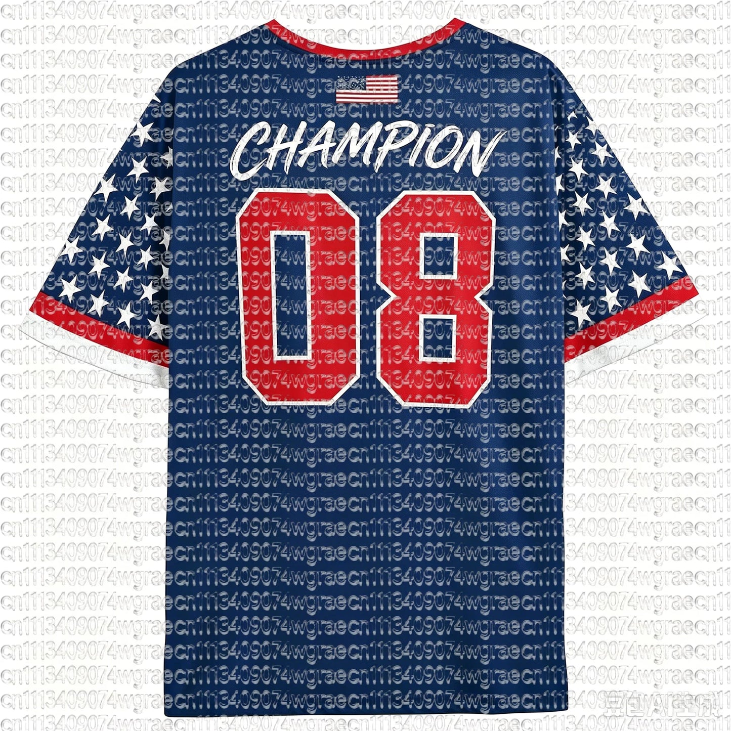 2026 Football Match USA Fan Cheer T-Shirt, Champion & Player Number Print On Back, Unisex Adult Kids Size Casual Sports Tees