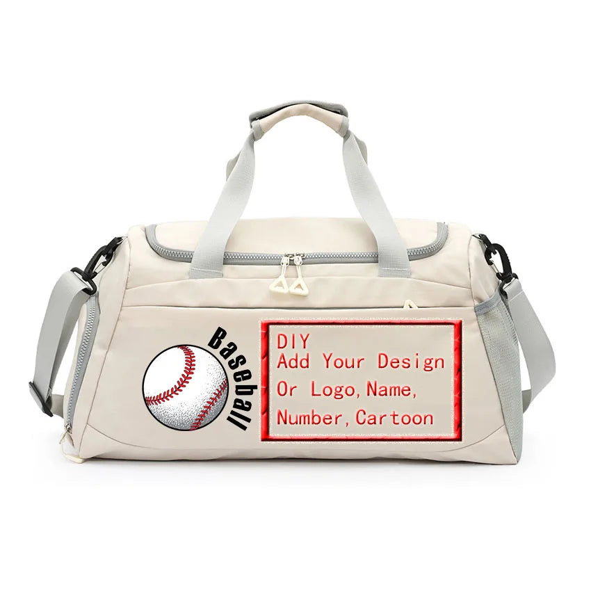 Basketball Football Badminton Rugby Baseball Shoulder Handbags Waterproof Customize Name Number Printed Dry Wet Separation Bags