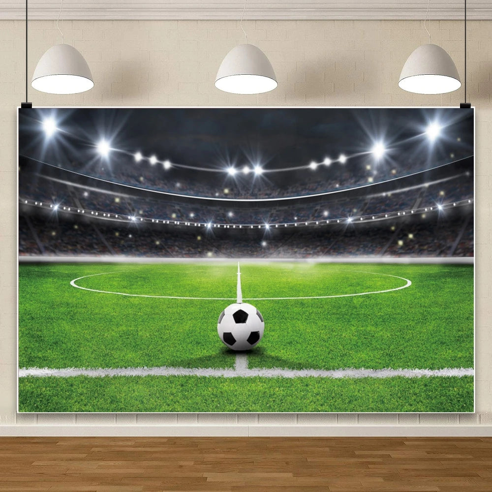 Green Grass Field Soccer Football Backdrop Boys Birthday Party Decoration Photography Background Custom Banner Photoshoot Props