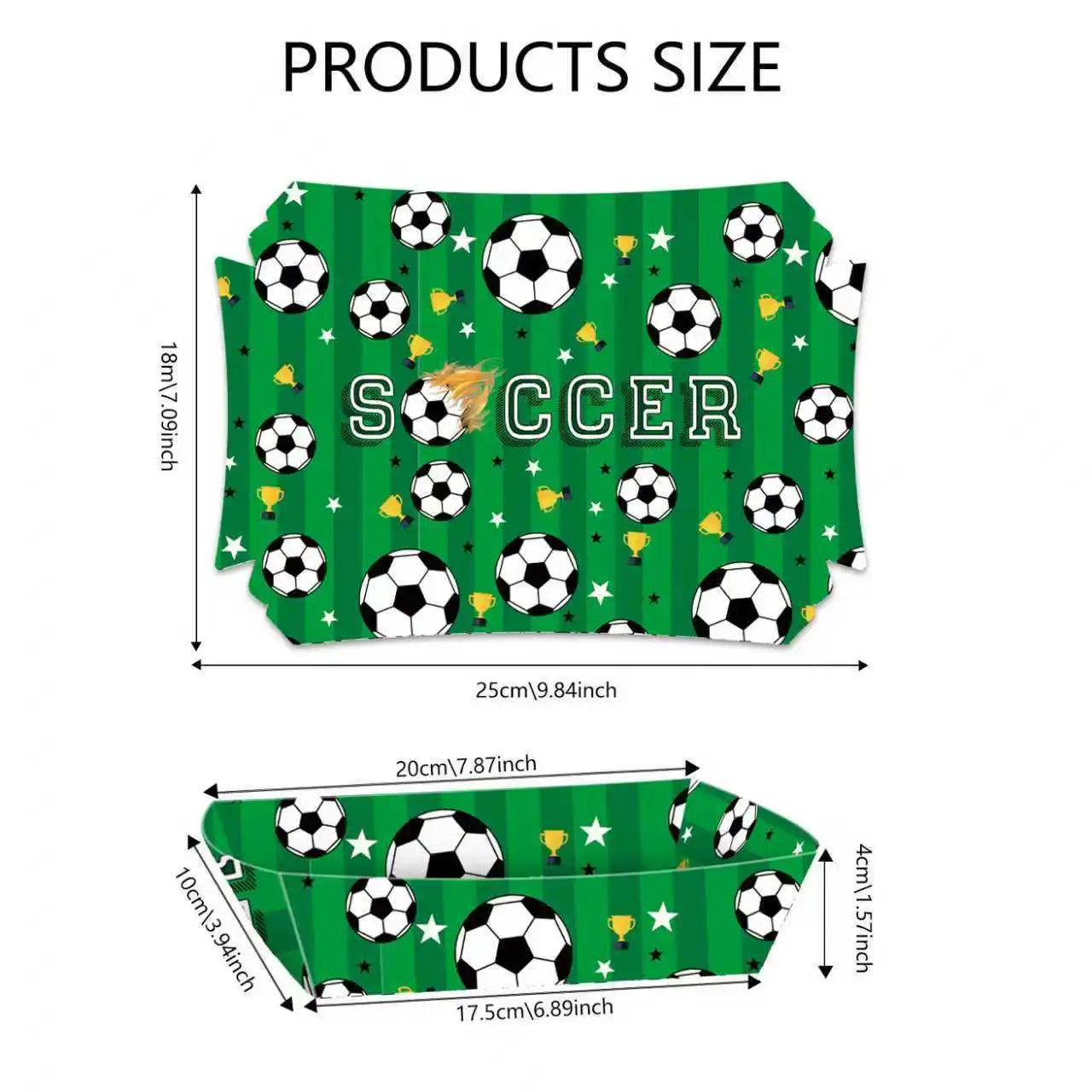 10-50Pcs Soccer Disposable Paper Bowls Football Theme Paper Dessert Ice Cream Bowls Sports Birthday Baby Shower Party Supplies