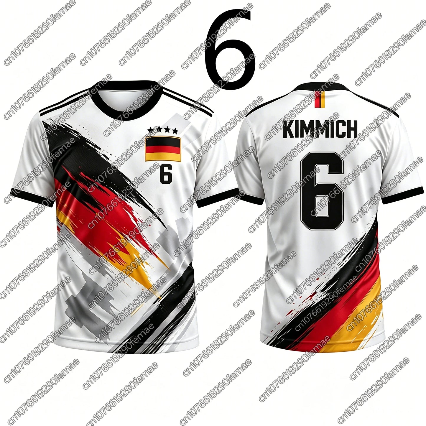 Alemania Estilo 2026 Verano Fútbol Camiseta Niños Niñas Hombres Mujeres Pareja Partido Entrenamiento de Fútbol Ropa Deportiva Senderismo al Aire Libre Top