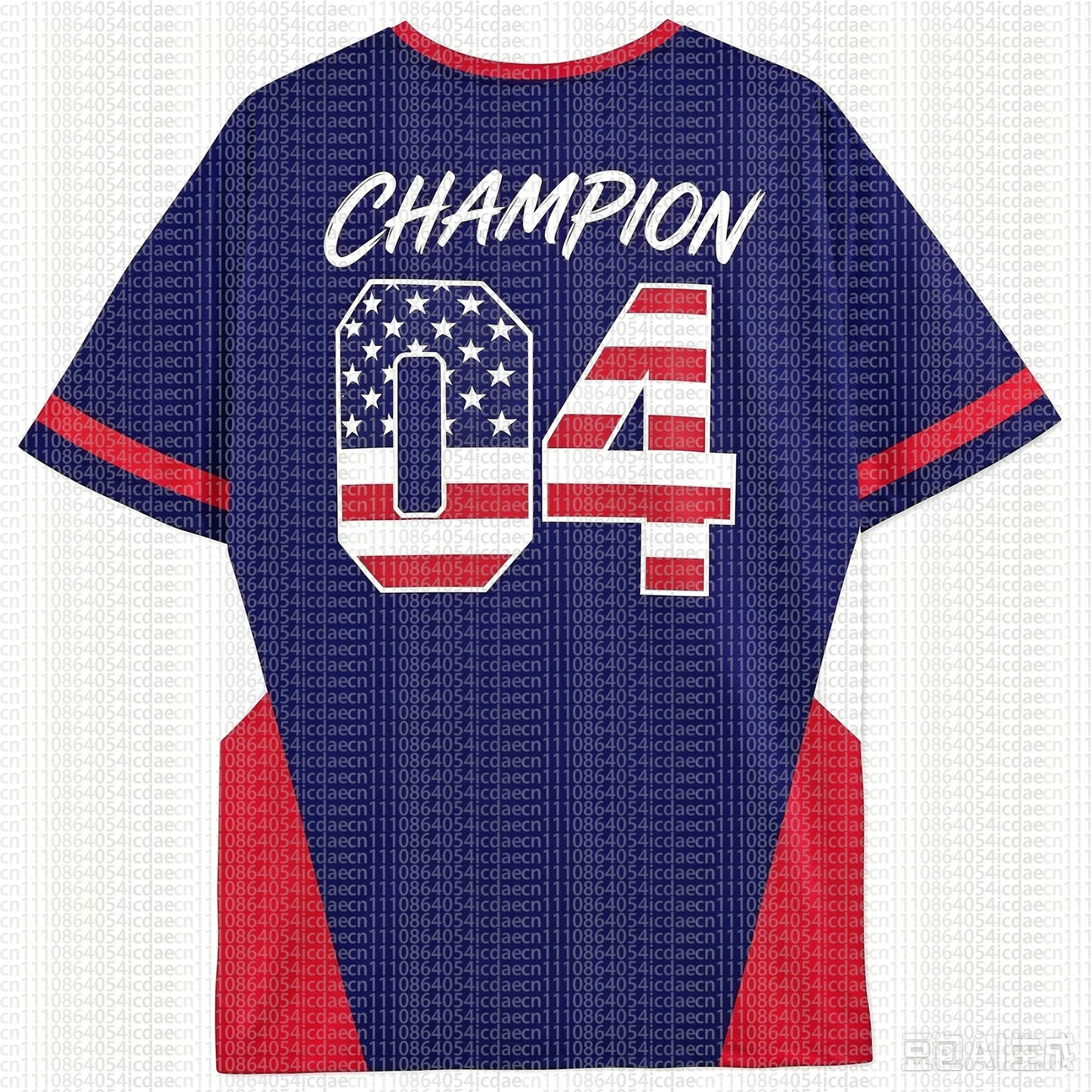 2026 USA Soccer Fan Cheer Jersey, With Champion Logo & Number On Back, Unisex Adult & Kids Casual Sports Top For Match Outfit