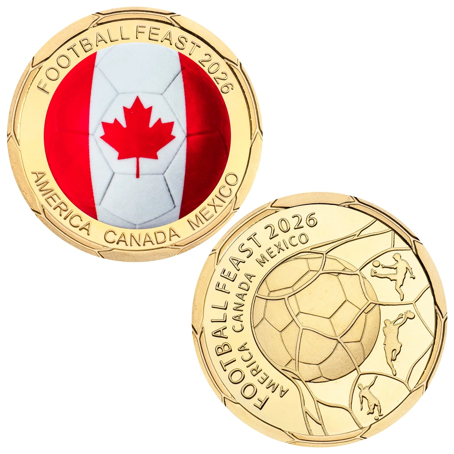 2026 Football Feast Commemorative Coin World Soccer Game Challenge Coin Souvenir Holiday Birthday Gifts for Fans Collectors ﻿