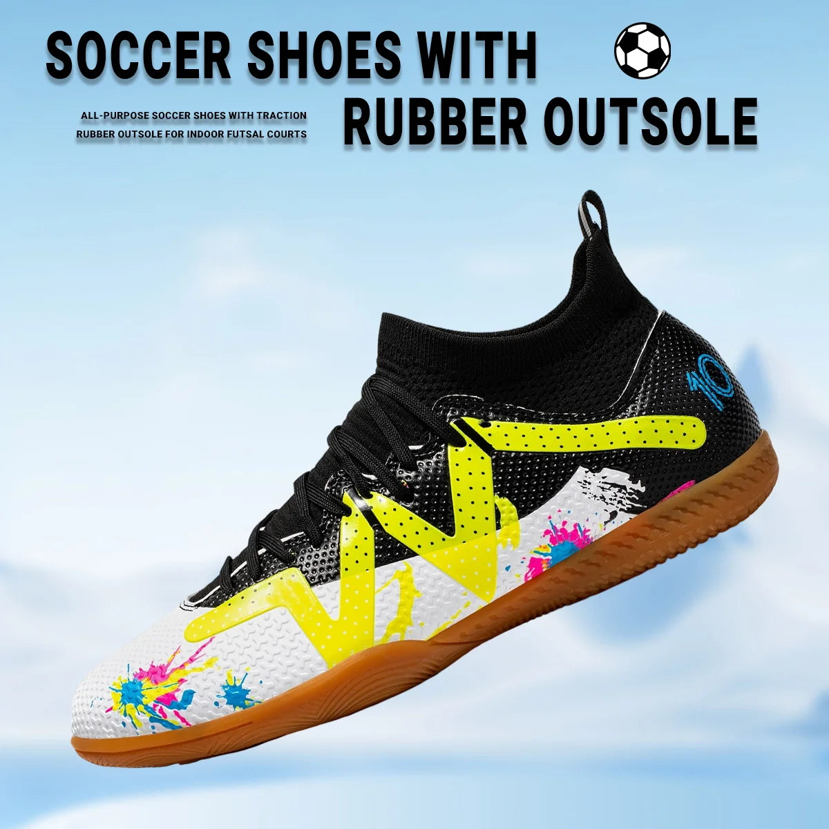Adult Outdoor Soccer Flat Sole Cleats, Breathable Lightweight Shoes For Men Daily Competition And Practice