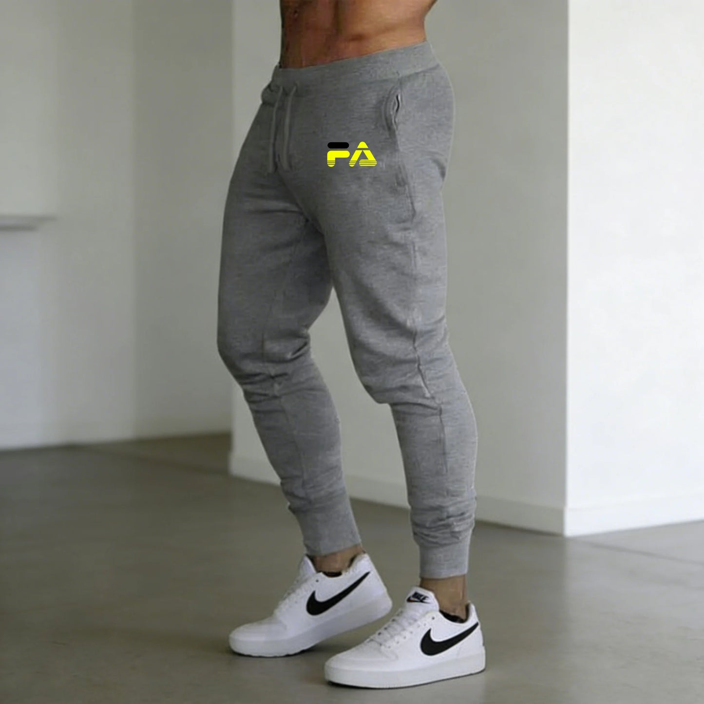 Sports pants men's letter print running pants fitness football training pants slim fit casual sports pants men's small leg Pants