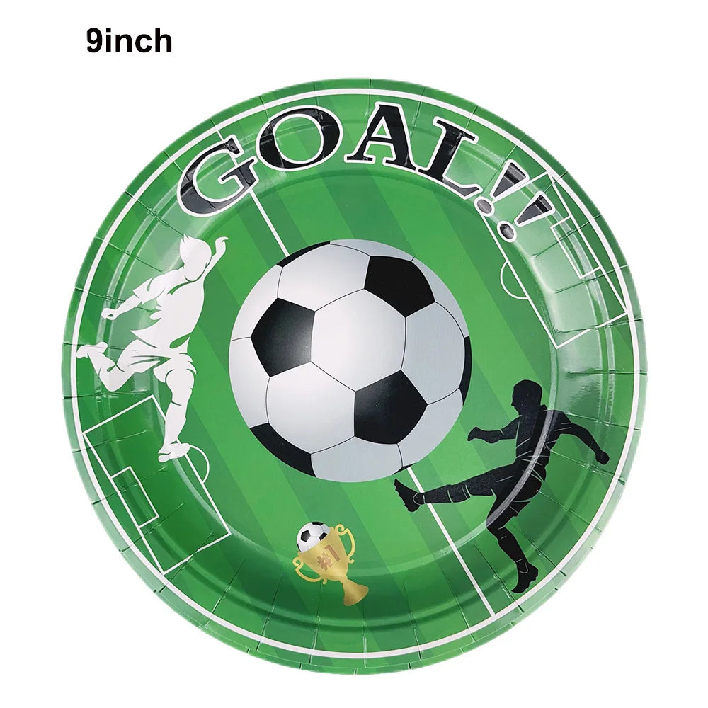 10/30/50Pcs Soccer Paper Plate Football Disposable Plates Cup Soccer Sports Theme Baby Shower Birthday Party Supplies Boy Favors