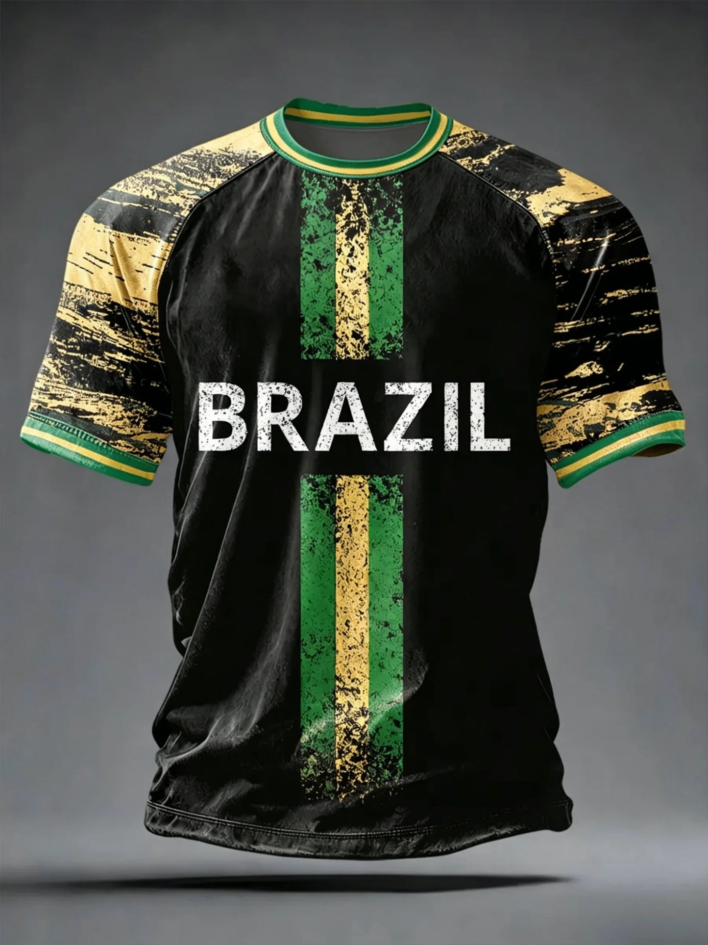 Brazil Football Support T Shirts Fan Cheer Tops Sleeve Casual Tee Unisex Adults Kids Full Sizes Stadium Match Watching Outfit