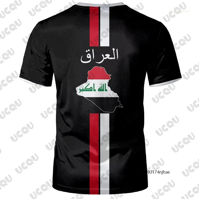 2026 New Iraq Style Print Football Jersey For Men Women T-shirt Summer Short Sleeve Sports Quick-drying Tees Casual Kids Tops