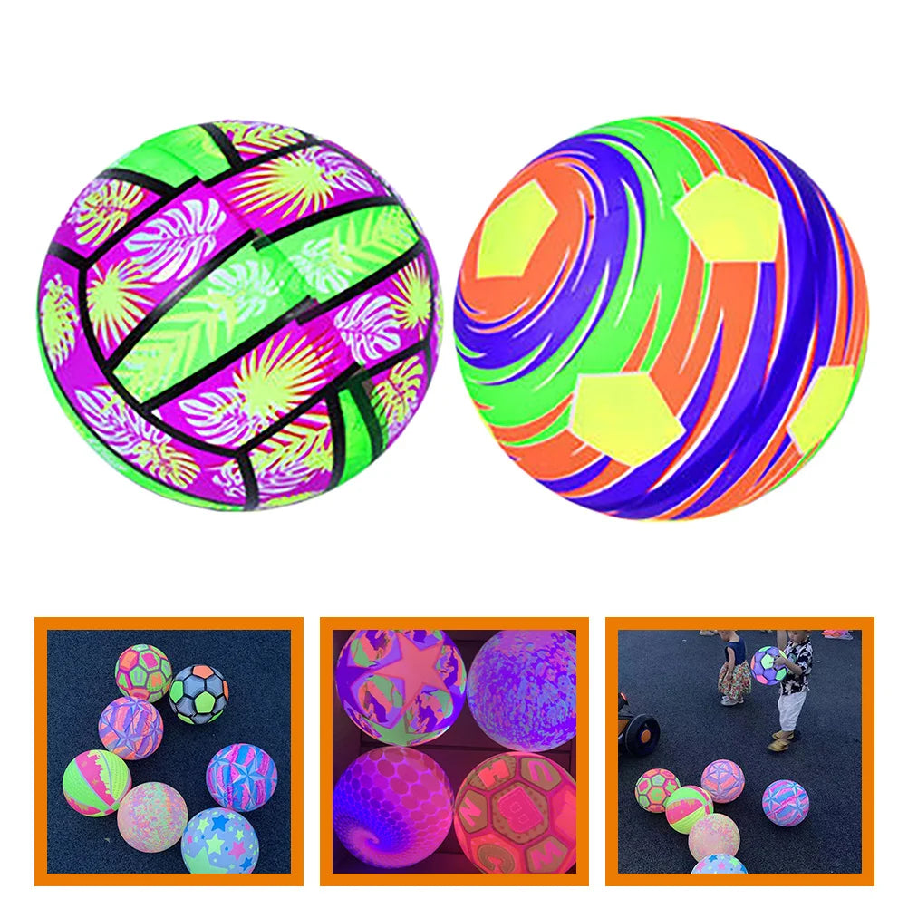 2pcs Glowing Soccer Ball Outdoor Indoor Toy Silent Child Fun Sports Entertainment Football Team Sport