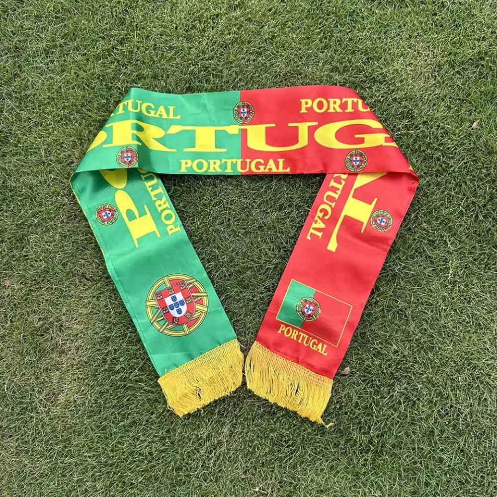 Portugal Polyester Scarf 14x136cm Double Side Printing Portugal Scarf Flags for Football Fans Supporter Gear World Souvenirs