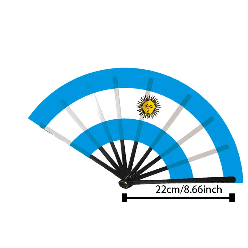 22cm Folding Hand Fan South America 8 Country Flags Cheering Fan For Sports Events Parties And Festival Celebrations