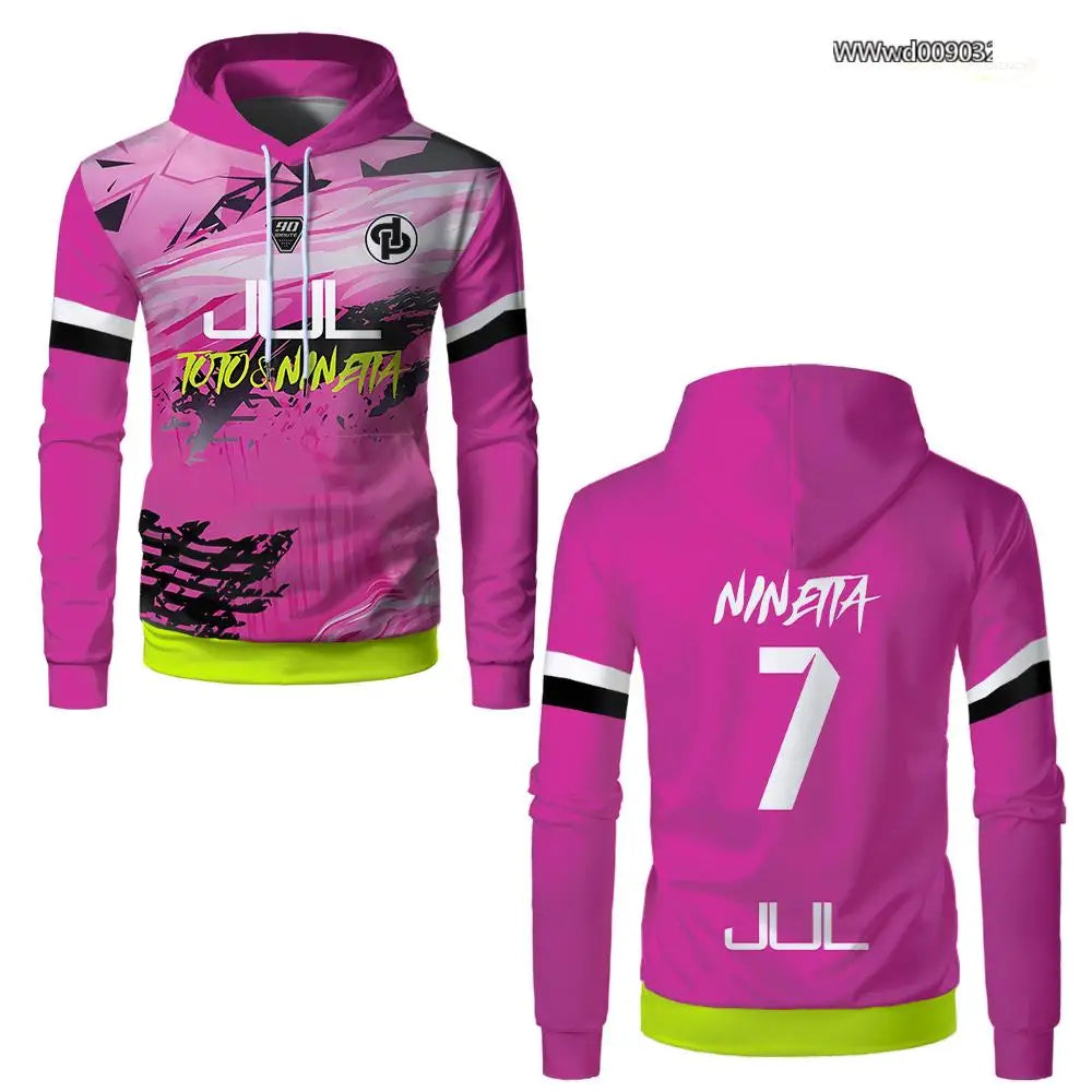 New Autumn/Winter JUL Long-sleeved Streetwear Jersey Unisex High Definition Printed Thin Hoodie Outdoor Youth Soccer Sweatshirts