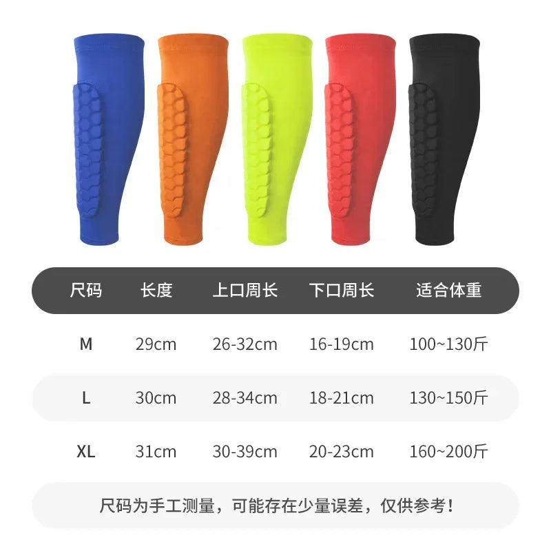 Honeycomb Calf Socks Shin Protector Compression Sports Soccer Shin Guard Pad for Adult Teens Kids Calf Guard Socks Leg Support