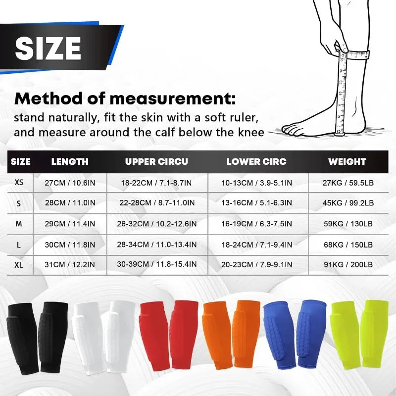 Soccer Honeycomb Pads Shin Pads for Boys Shin Guard Youth Adult Calf Compression Sleeve Support for Shin Splint Baseball S-XL