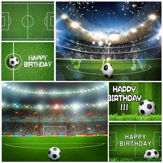Green Grass Field Soccer Football Backdrop Boys Birthday Party Decoration Photography Background Custom Banner Photoshoot Props