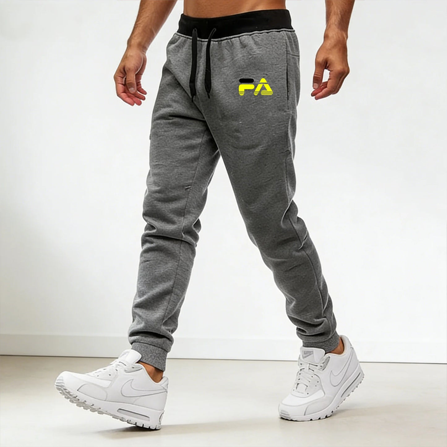 Sports pants men's letter print running pants fitness football training pants slim fit casual sports pants men's small leg Pants