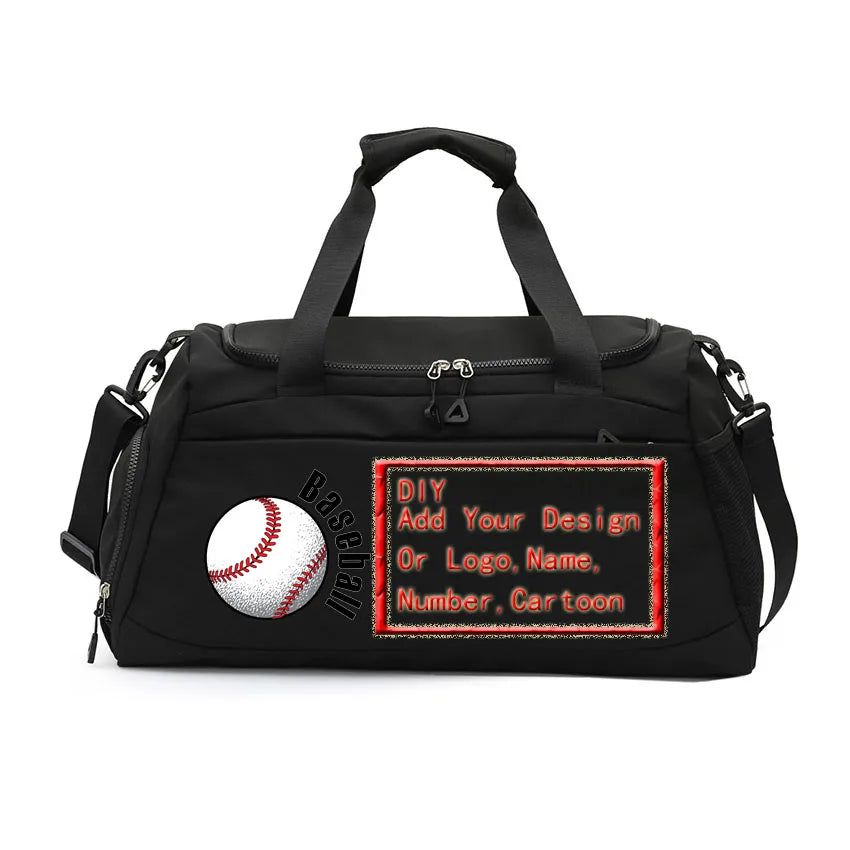 Basketball Football Badminton Rugby Baseball Shoulder Handbags Waterproof Customize Name Number Printed Dry Wet Separation Bags
